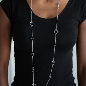 Rocky Razzle Elegant Silver and Purple Necklace